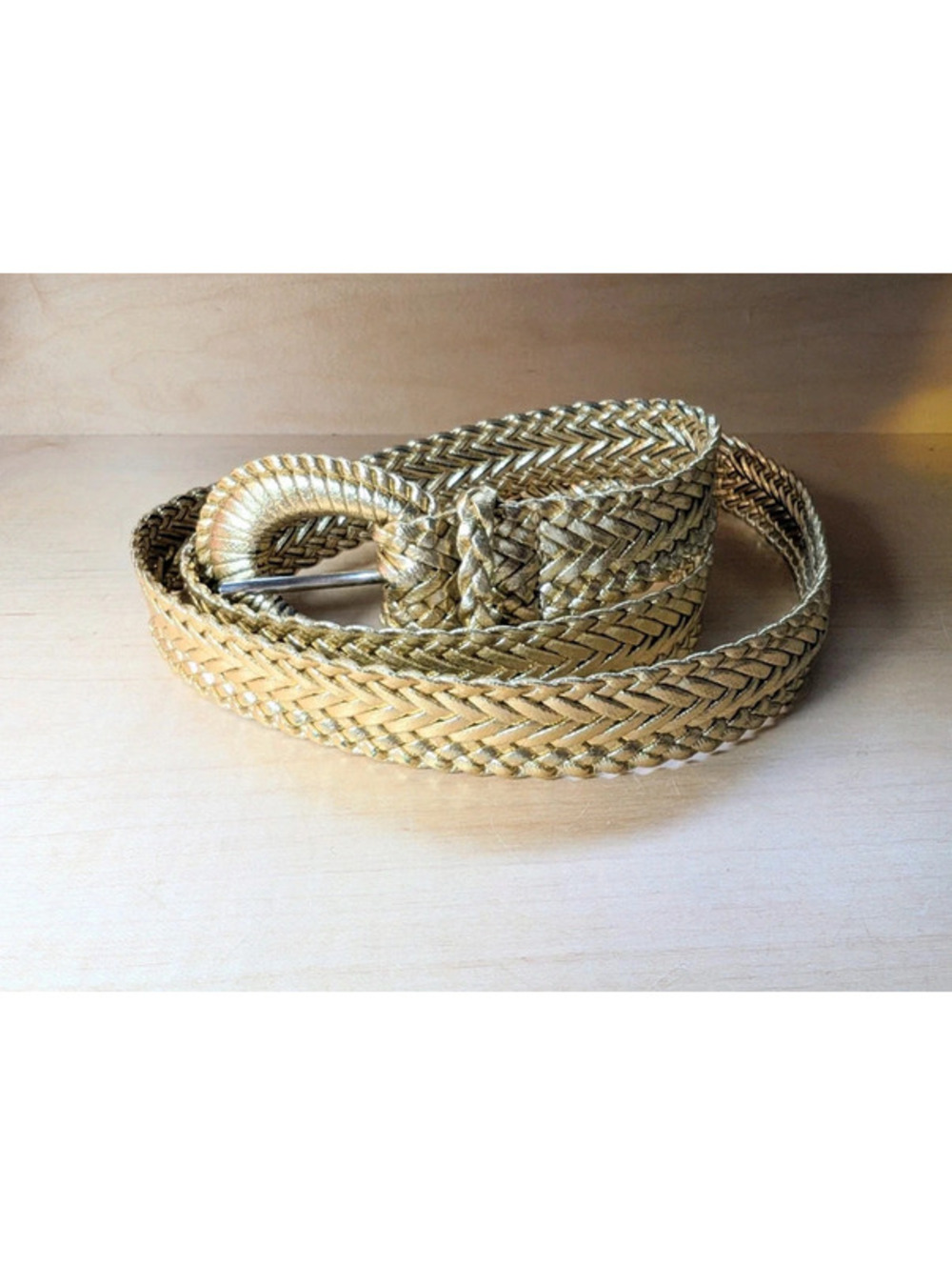 Vintage 90s Gold Braided Metallic Belt
